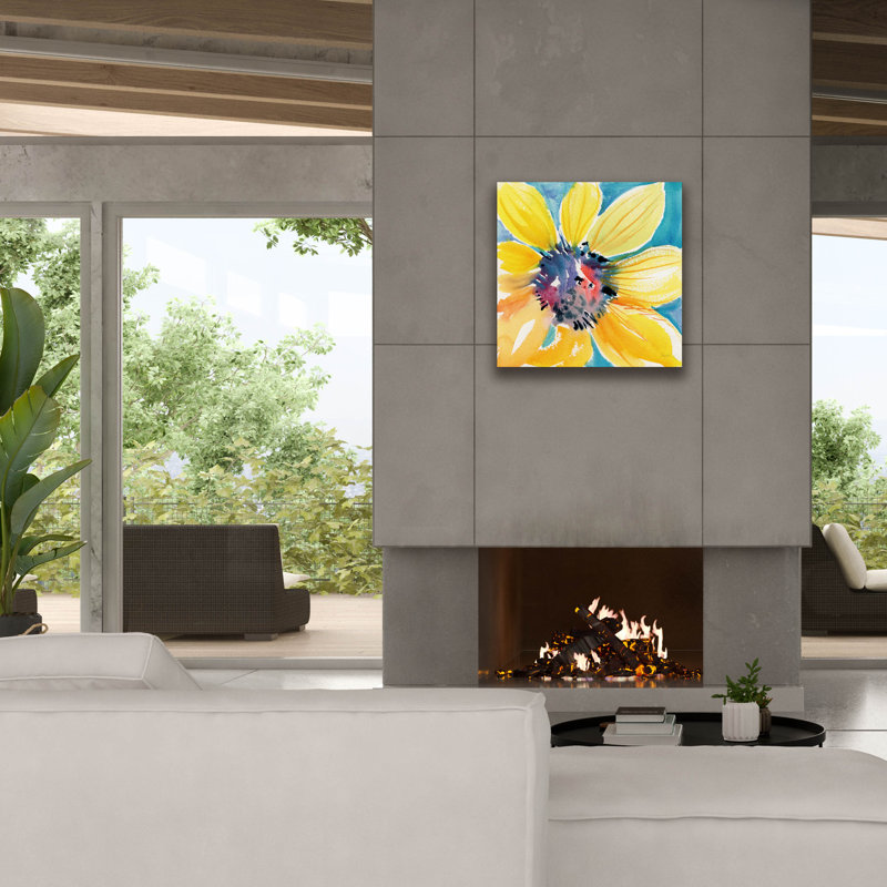 "Epic Graffiti" Sunny 2 "par Kristy riz, art mural sur toile, H 26 po x l 26 po x P 1,5 po