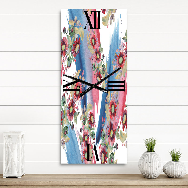 Horloge murale Aster and Acorn Bouquet, Grand