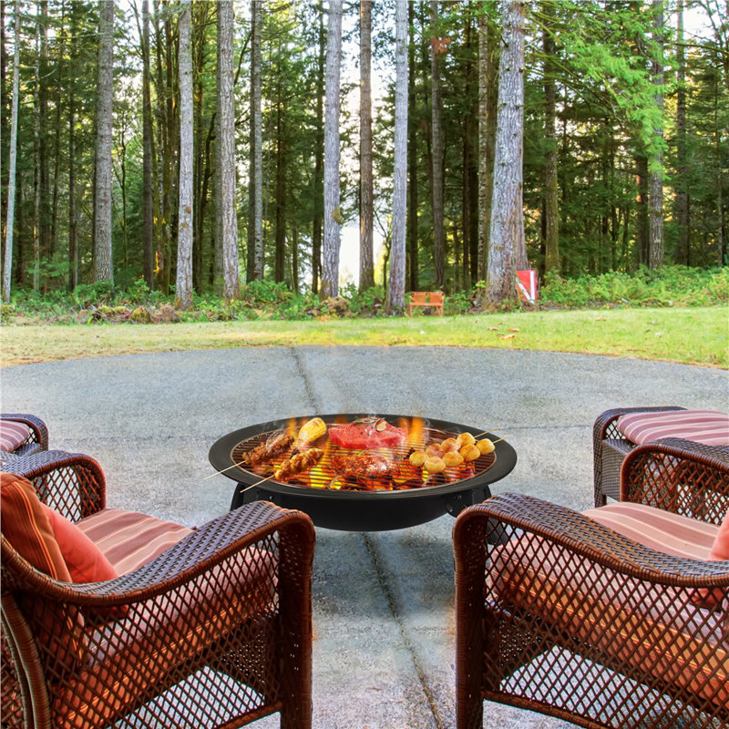 Round Iron Wood Burning Fire Pit