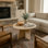 Petite table de bout moderne pour le salon Travertine Look