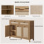 Buffet en rotin à 2 tiroirs et 3 portes l 43,39 po avec tablettes réglables-503698925