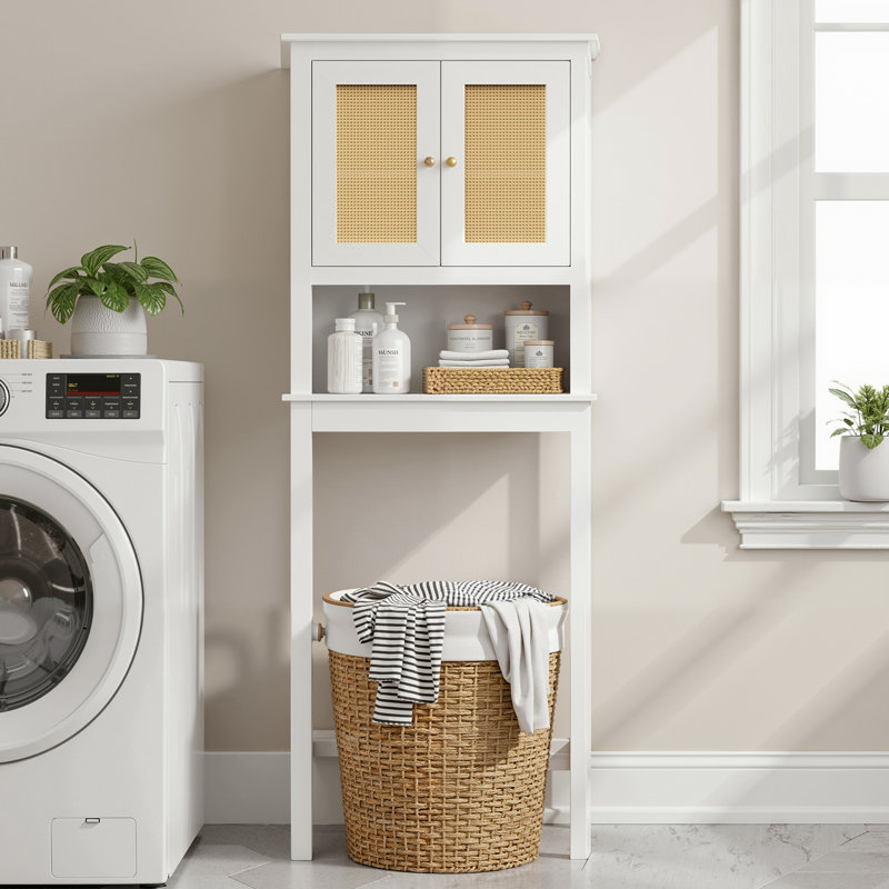 63'' H Freestanding Over The Toilet Storage, White