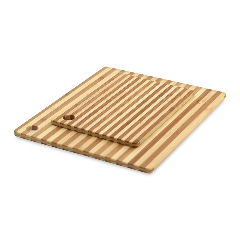 Eco-Friendly Bamboo Rectangular 2-Piece Chopping Board Set