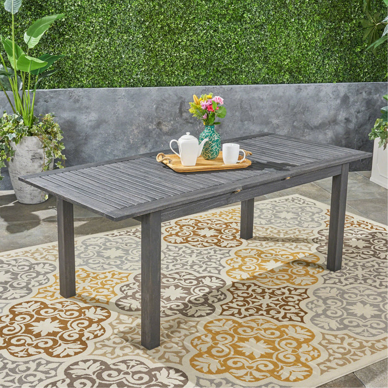 Table de salle à manger extensible en bois polyvalente pour des repas inoubliables, Gris foncé