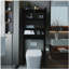 Étagère de rangement de toilette noire peu encombrante, tablette de rangement au-dessus de la toilette pour la salle de bain, armoire de rangement autoportante en métal pour la salle de lavage, étagères de rangement indépendantes pour la salle de bain