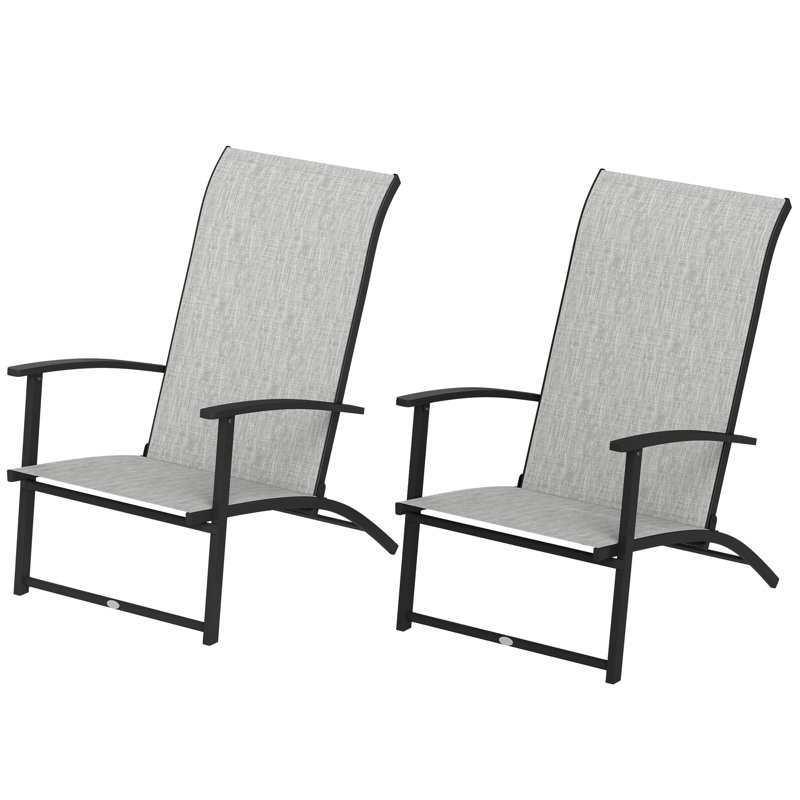 Ensemble de 2 chaises d'extérieur pliantes, Gris