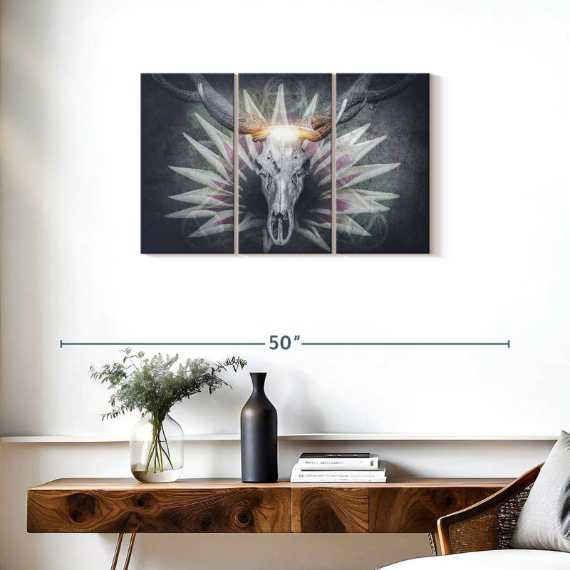 Hitzel Devil Deer Skull, 20" H x 33" W