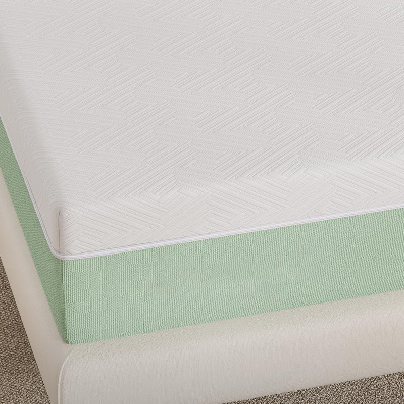 Matelas vert en mousse viscoélastique imprégnée de gel à mémoire de forme, 10", Grand lit
