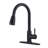 304 Stainless Steel Kitchen Sink Faucet with Pull Down Sprayer, High-Arc Single Handle Kitchen Faucet with Deck Plate-65638016