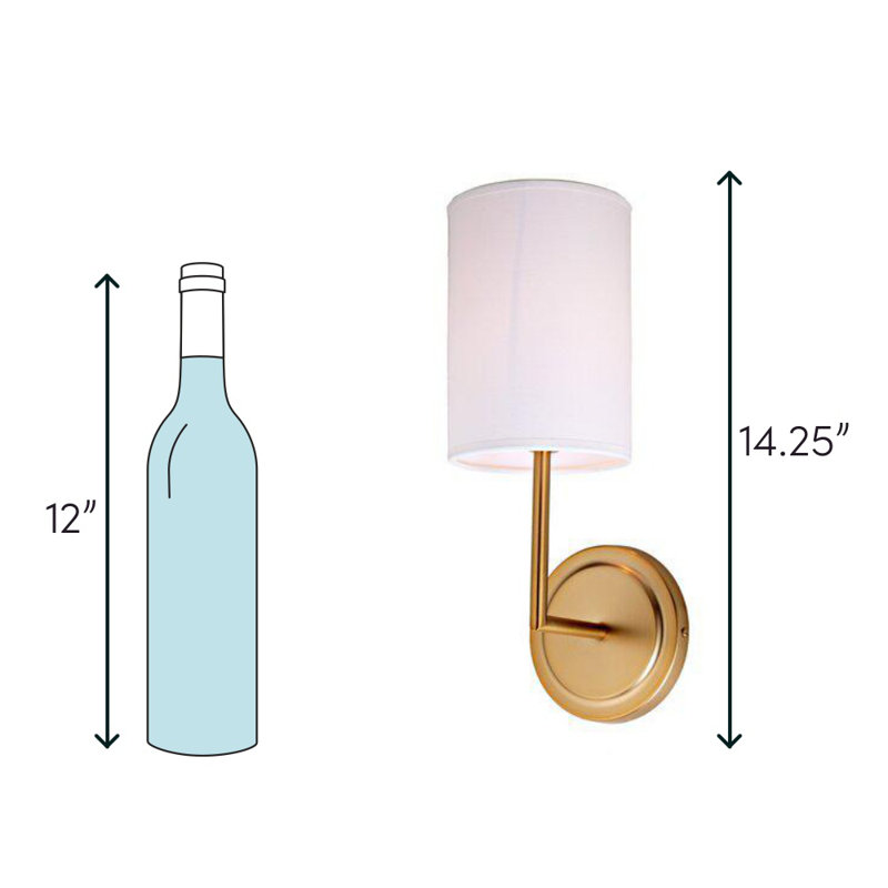 Rainah Armed Sconce, Satin Brass