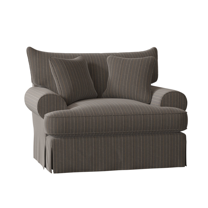 Chalkline Upholstered Armchair, Cleo 41 Gray Stripe, Yes