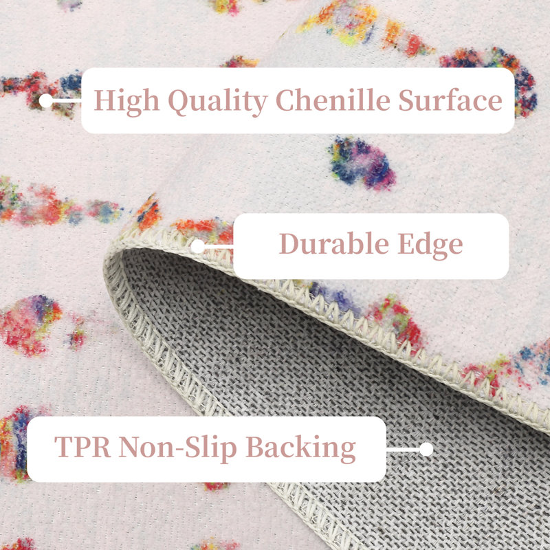 Kiryak Washable Geometric Indoor Rug, Rectangle 5' x 7'