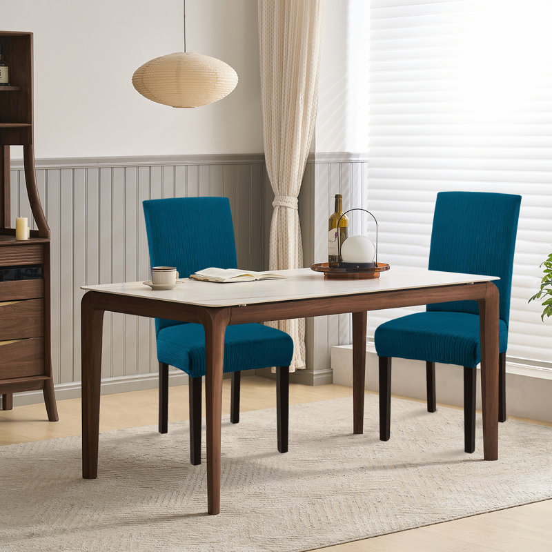 Housses de chaises de salle à manger, housses de chaises de salle à manger, extensibles, amovibles, ensemble de 6, Vert