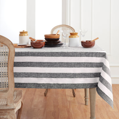 Cabana Stripe - 100% Pure Linen Tablecloth