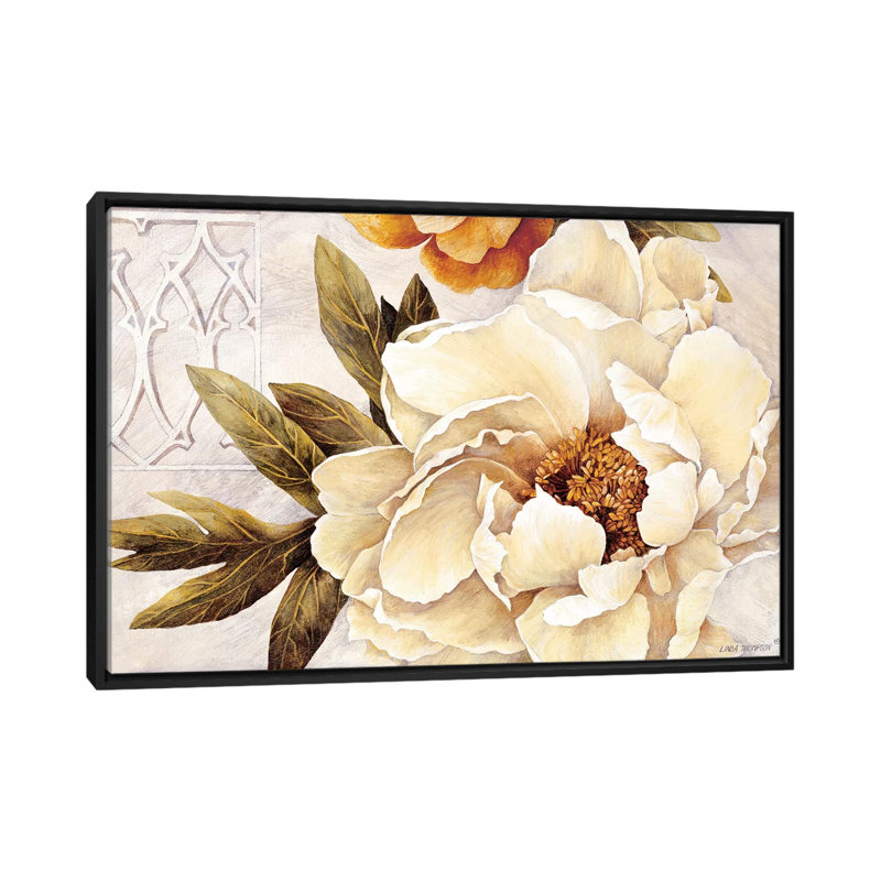 «Summer Fresh Peony», reproduction d'impression sur toile, H 40 po x l 60 po x P 1,5 po, Toile avec cadre noir