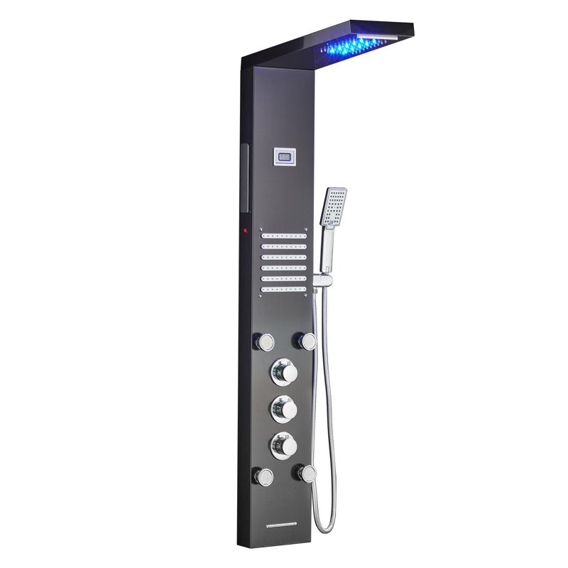 Shower Tower Panel, Black