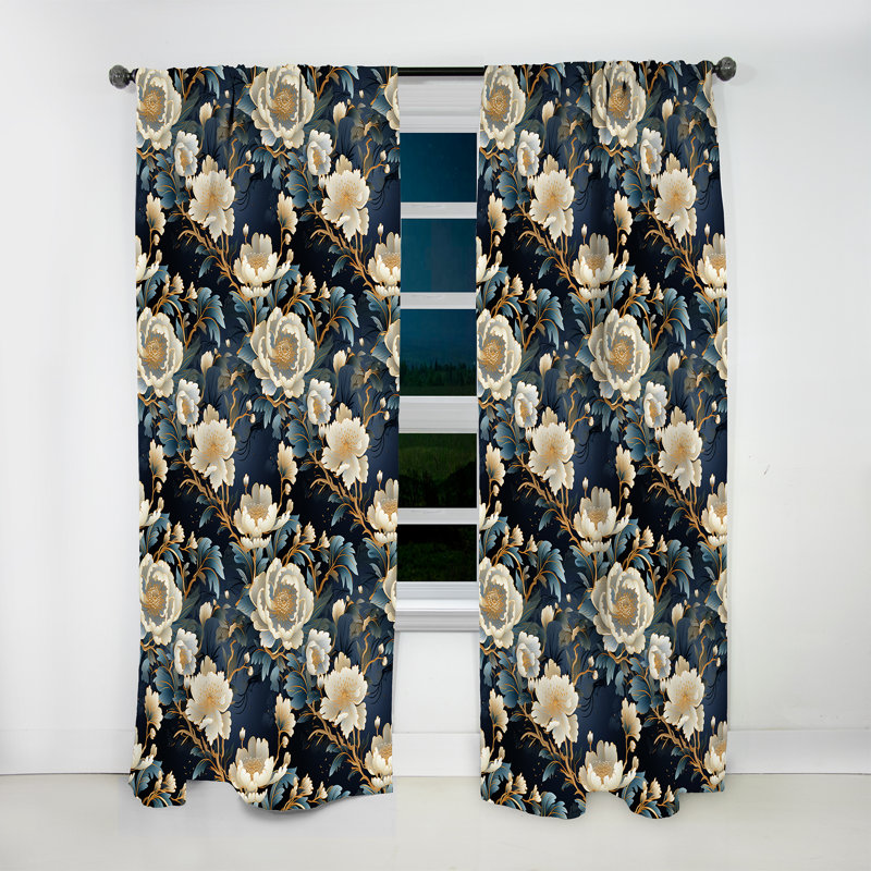 Rideau en velours oriental Imperial Opulence - obscurcissant - 1 panneau, L 52 po x L 120 po