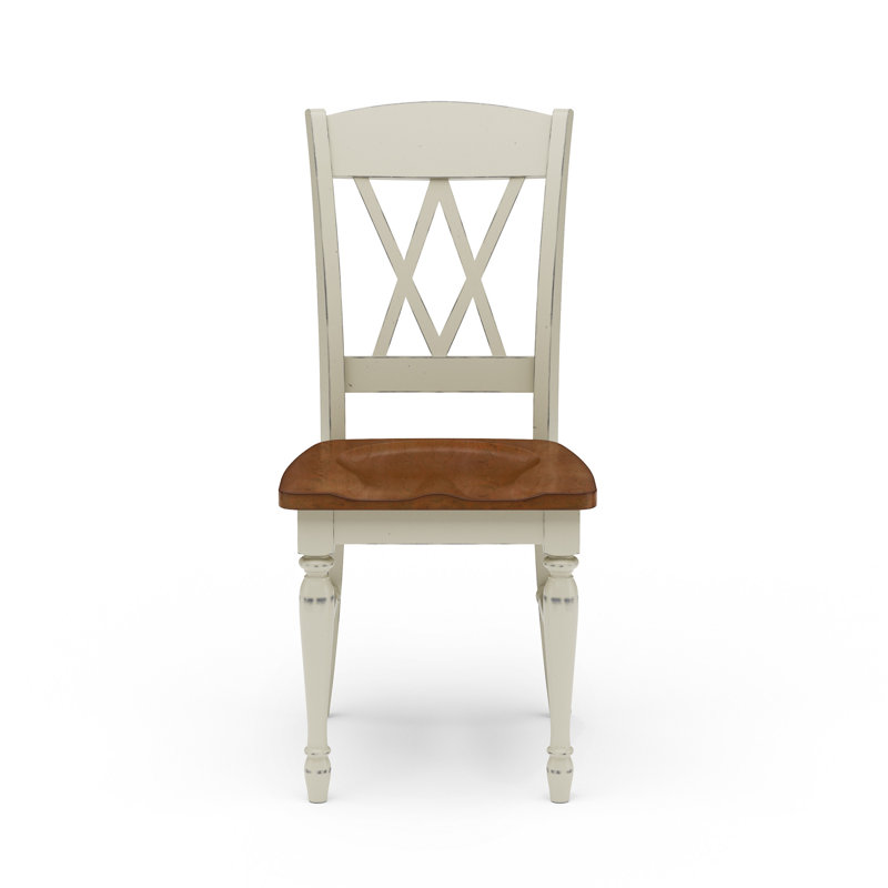 Monarch White and Oak 5-Piece Dining Set with Double X-Back Chairs