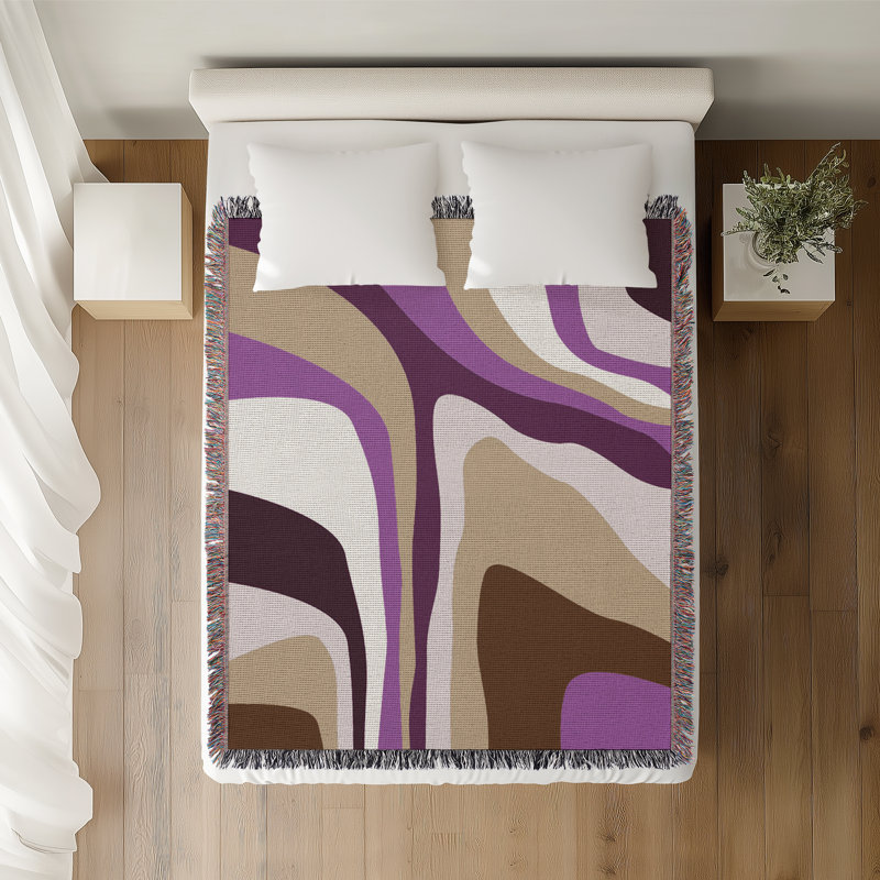 Jeté en coton Clegg, Violet, 50 x 60