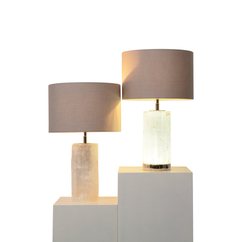 Lydia 22.83" Nickel/White Table Lamp