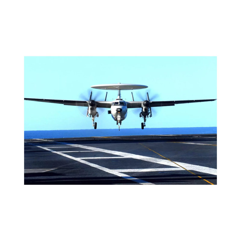An E-2C Hawkeye Approaches for Landing Aboard USS John C. Stennis 1 Piece Wrapped Canvas Wall Art, 20.32 cm H x 30.48 cm W