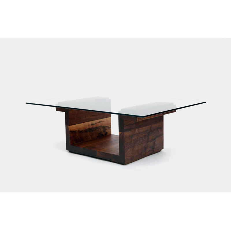 SQG Coffee Table, Walnut, 14" H x 42" L x 30" W