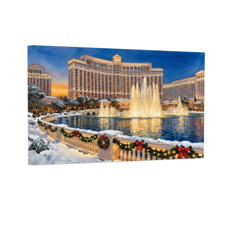 Fontaine de Noël, neige, neige, Las Vegas, veilleuses, décorations, hôtel