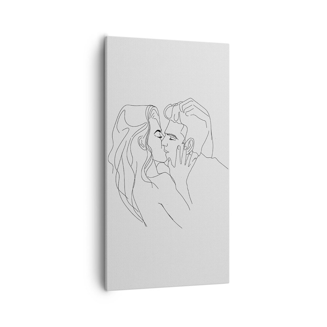 Leinwandbild Kiss Couple Sketch