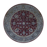 Wool Oriental Area Rug in Burgundy/Gray