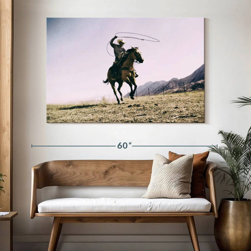 Lelar Cowboy et son lasso, H 34 po x l 51 po