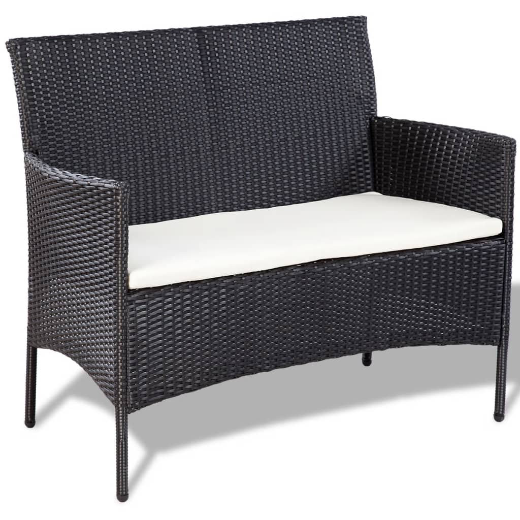 4-Sitzer Lounge-Set Anamaria aus Polyrattan mit Polster