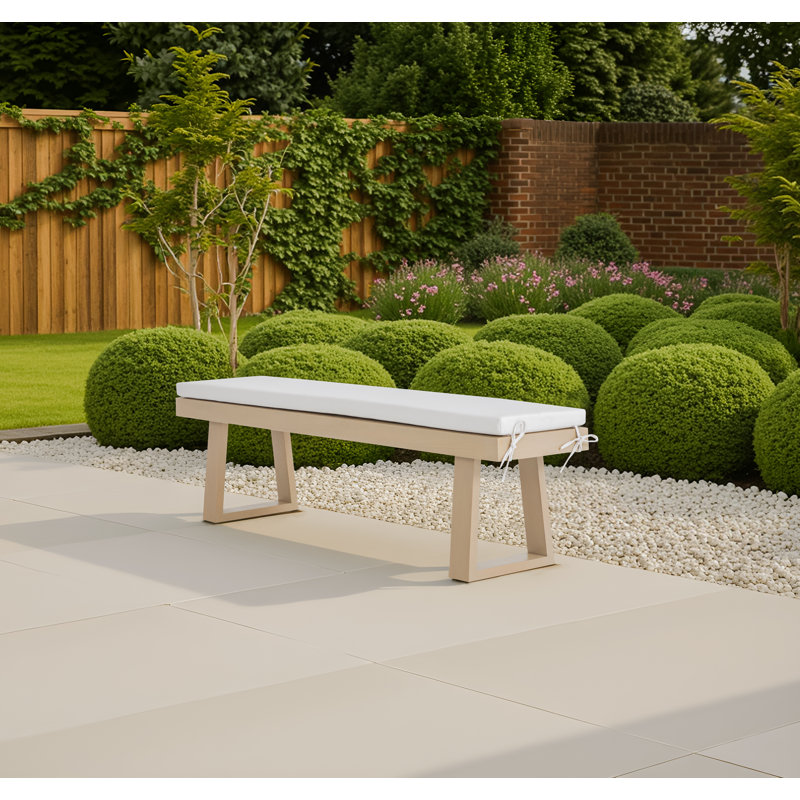 Banc de patio en bois d'eucalyptus Rosa avec coussin Rosa