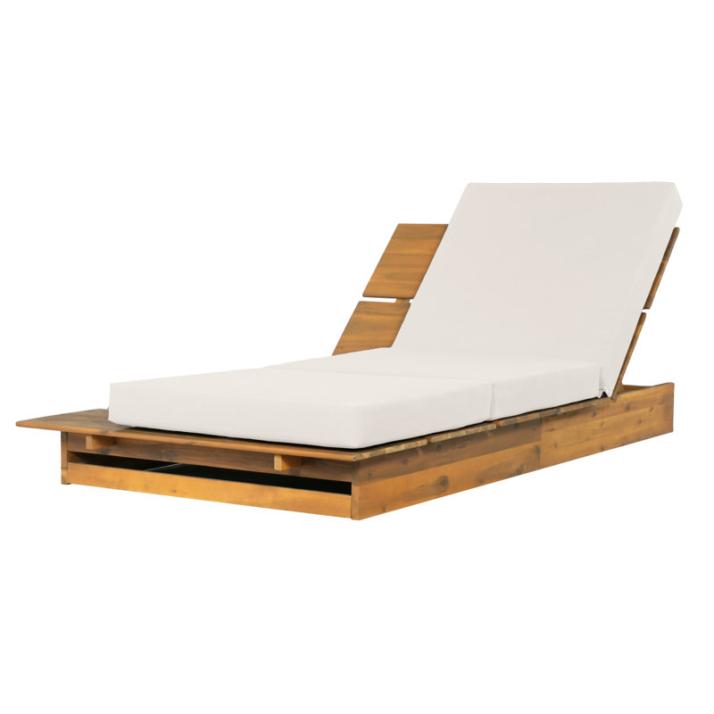Méridiennes de patio réglables, chaise longue moderne en bois d'acacia