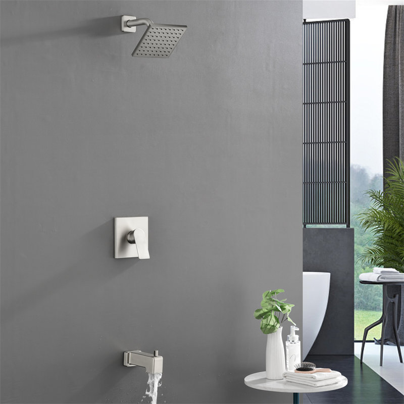 Robinet de baignoire et de douche avec valve brute, Nickel brossé