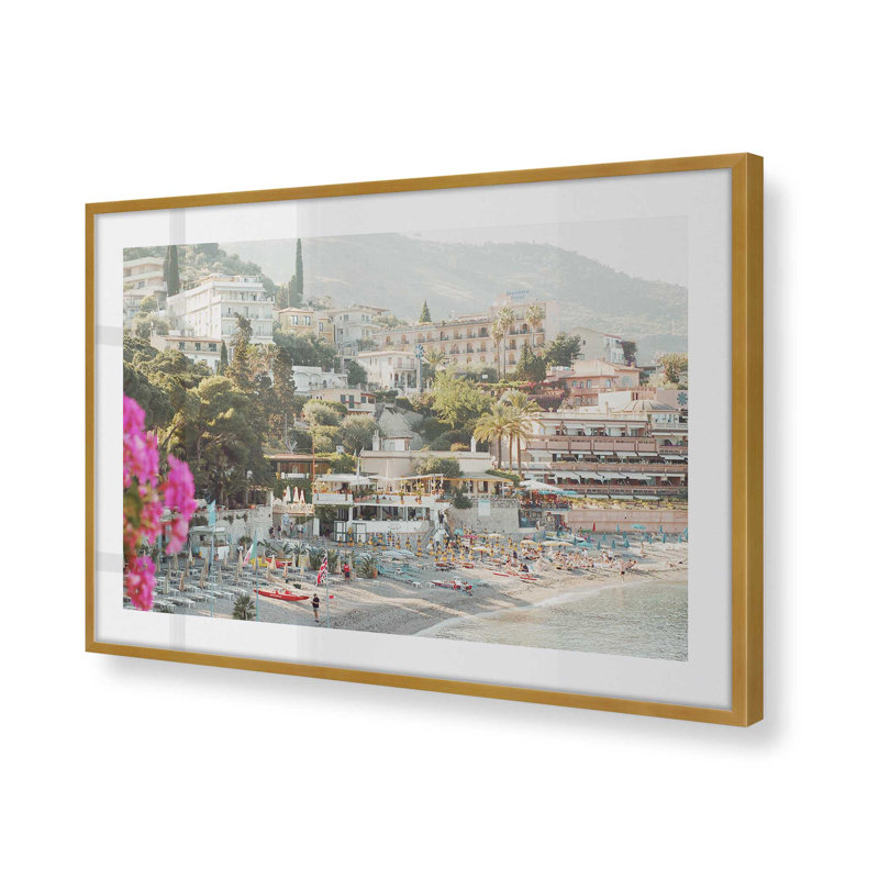 Blossoms by the Bay Print, Polished Gold Single Picture Framed, 13.25" H x 17.25" W x 1.25" D