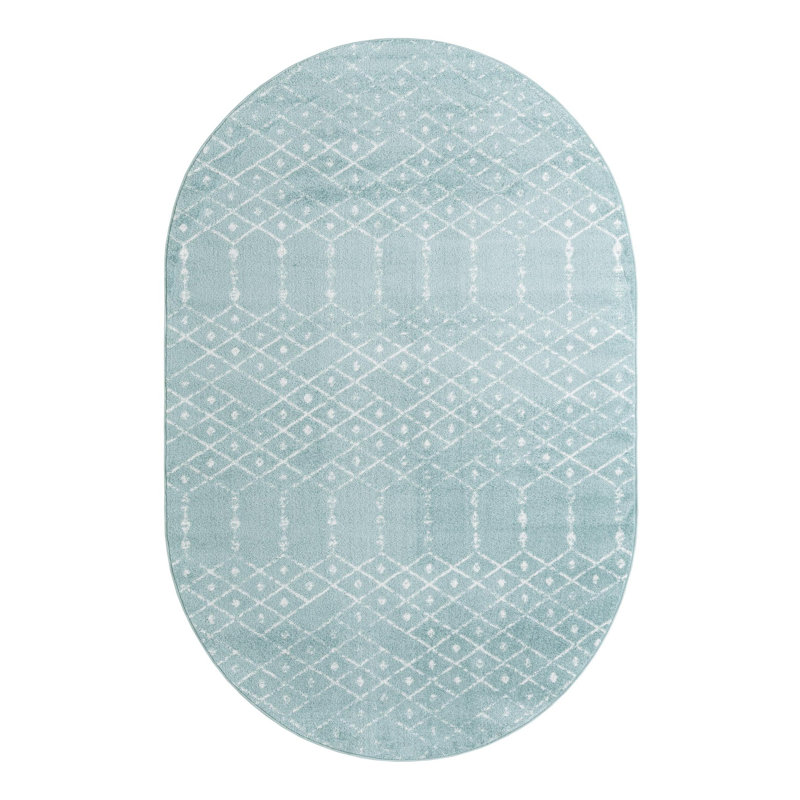 Tapis turquoise Sierra, Ovale 3 pi 3 po x 5 pi 3 po, Turquoise 