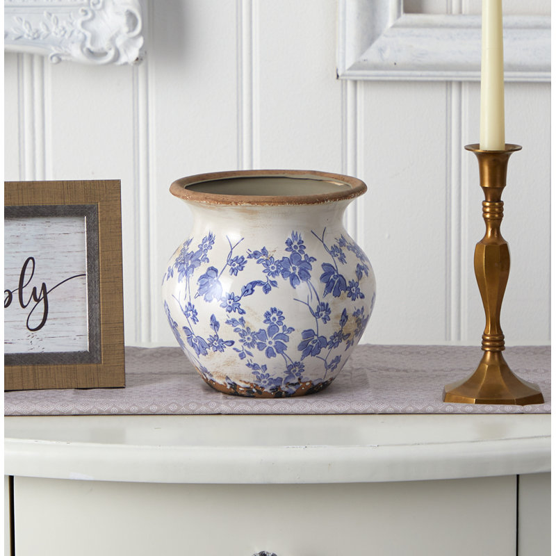 Ceramic Table Vase, 7" H x 7" W x 7" D