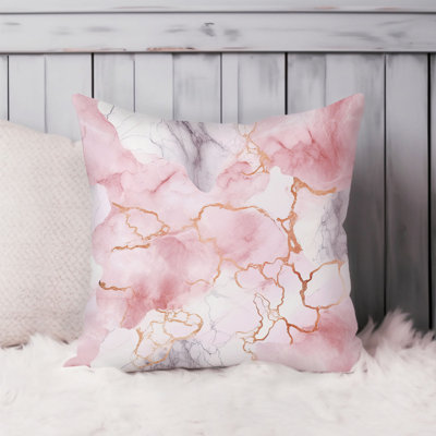 Abstract Pink Marble Geode Crystal VII Modern