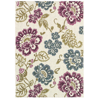 Dimmick Floral Ivory Multicolor Indoor Outdoor Area Rug