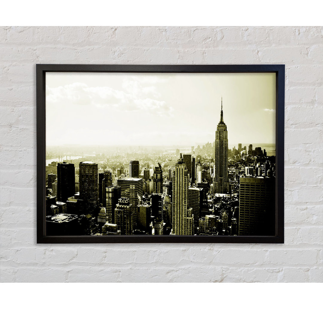 New York Skyline Sepia - Einzelner Bilderrahmen Kunstdrucke auf Leinwand