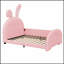 Lit princesse rembourré en forme de lapin, lit plateforme avec tête de lit et pied de lit pour un sommeil enchanteur-118357630