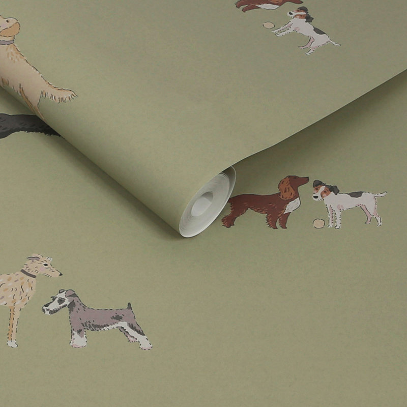  Papier peint chien vert, Vert