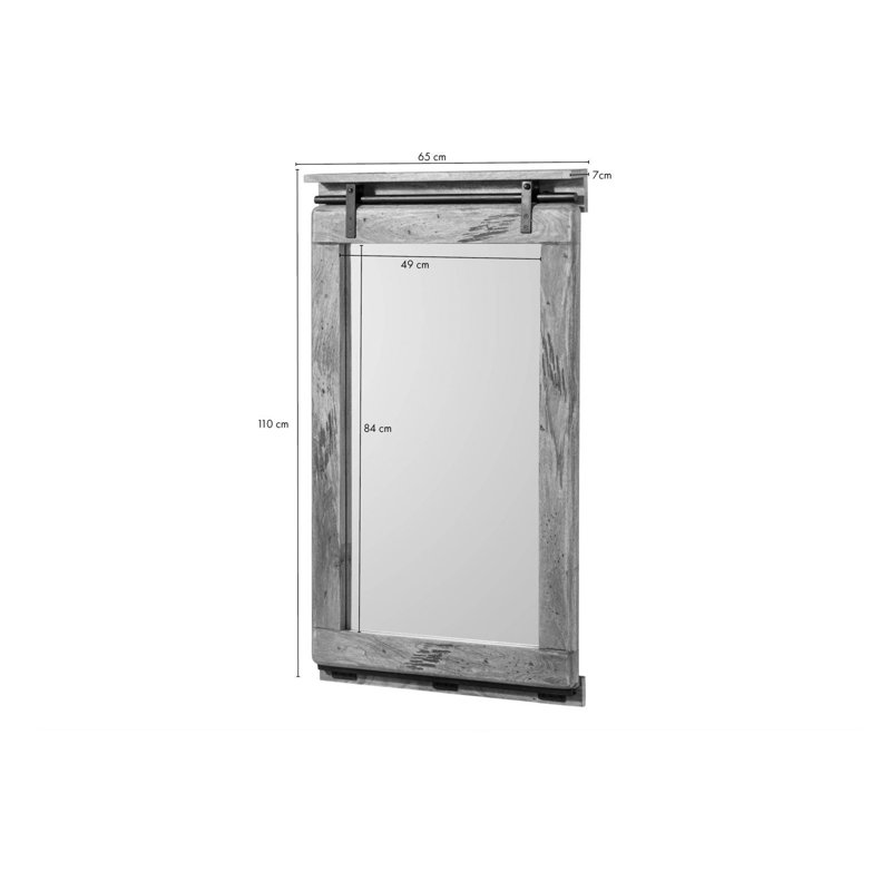 Railway Solid Wood Rectangle Mirror