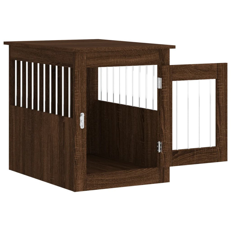 Pet Crate, 65cm H x 55cm W x 75cm D, Brown Oak