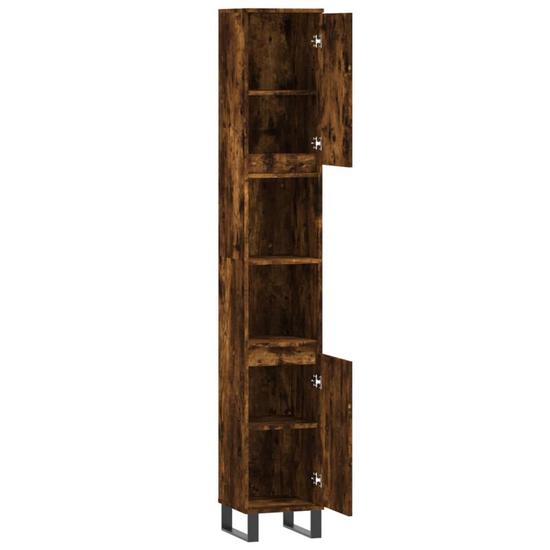 Freestanding Bathroom Cabinet, Smoked Oak