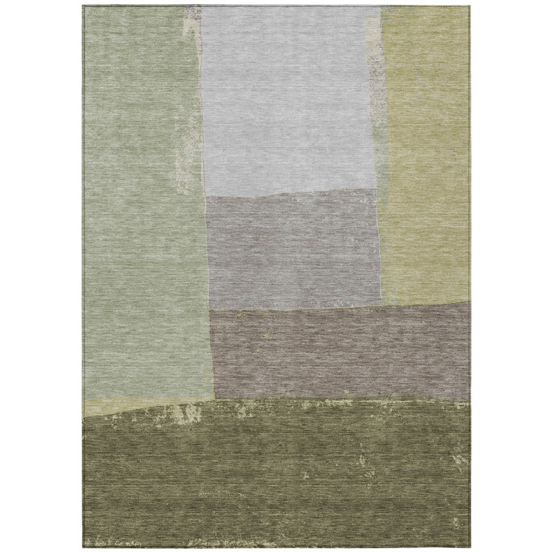 Machine Washable Indoor/Outdoor Chantille ACN2511 Modern Rug, Rectangle 8' x 10', Olive