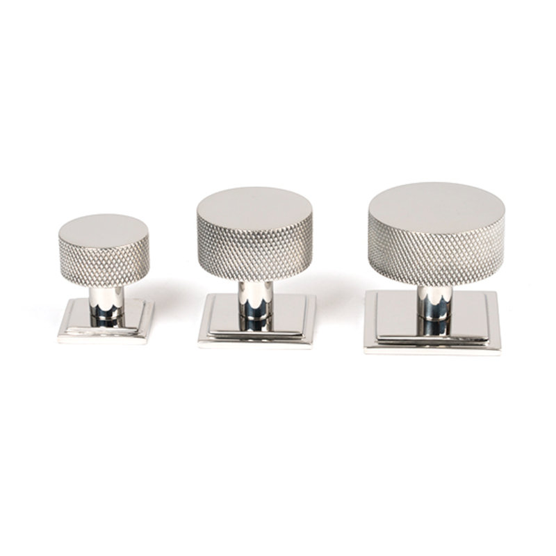 32mm Square Knob, Polished Stainless Steel