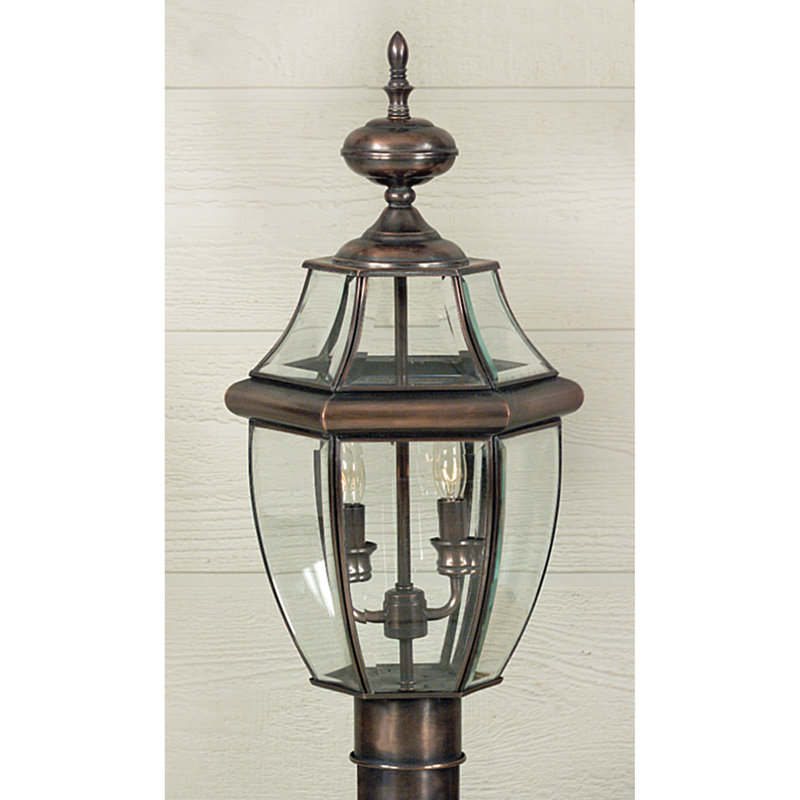 Tête de lanterne câblée 1 lumière H 21 po Newbury, Cuivre vieilli