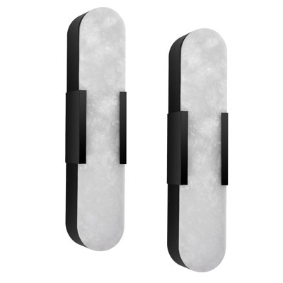 19.7" Alabaster Marble Wall Sconce With Integrated Led, 3-color Temperature (3000k-6500k) For Bathroom Vanity, Living Room, Bedroom