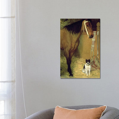 At The Stable, Horse, And Dog, C.1862 by Edgar Degas - Wrapped Canvas Painting